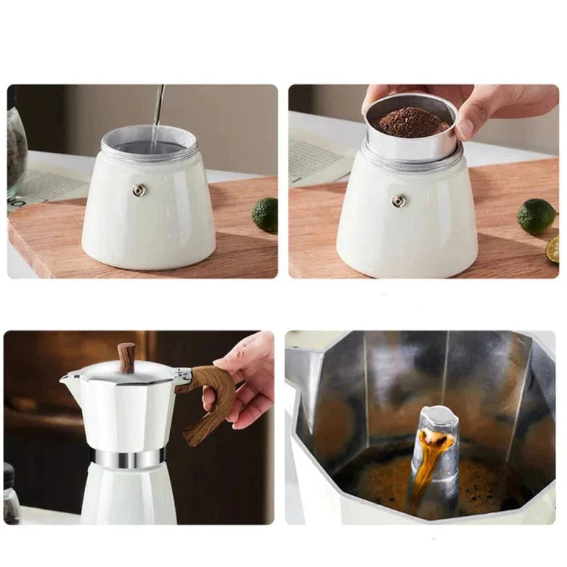Cafeteira Italiana Colorida - Capacidade de 150ml ou 300ml