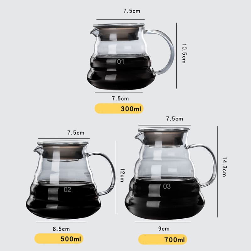 Cafeteira de Vidro Borossilicato com Coador Hario V60 para Preparar Café