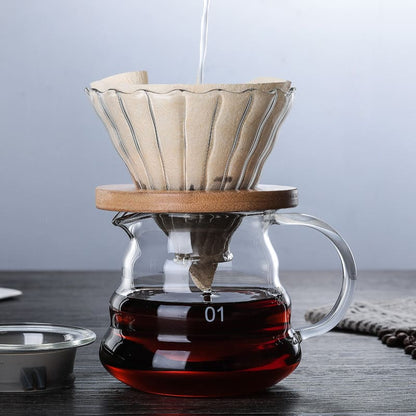 Cafeteira de Vidro Borossilicato com Coador Hario V60 para Preparar Café