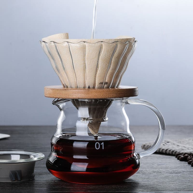 Cafeteira de Vidro Borossilicato com Coador Hario V60 para Preparar Café