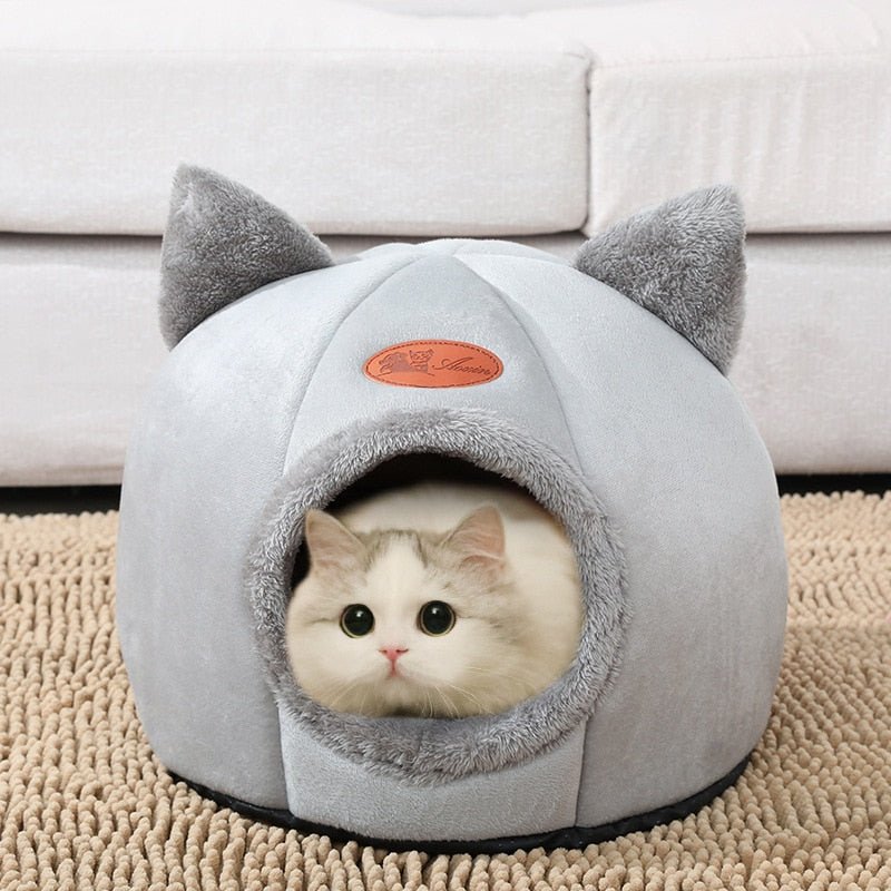 Cama para Gatos com Orelhinhas - Aconchegante e Estilosa