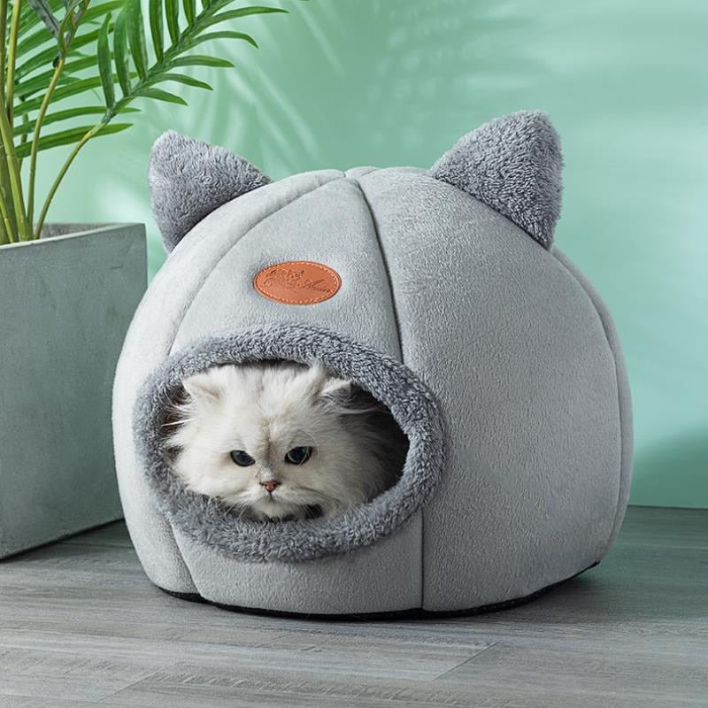 Cama para Gatos com Orelhinhas - Aconchegante e Estilosa