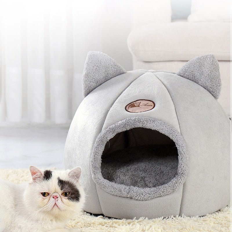 Cama para Gatos com Orelhinhas - Aconchegante e Estilosa