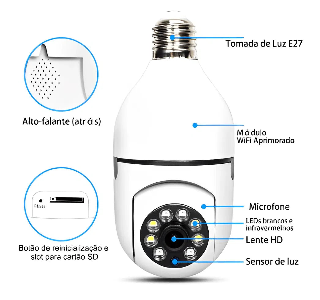 Câmera Wi-Fi Espiã 360º com Frete Grátis