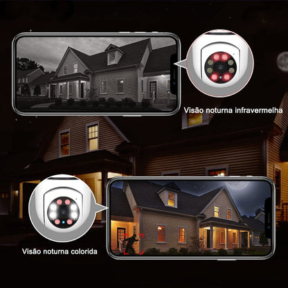 Câmera de Segurança Smart WiFi 1080P - Lâmpada LED HD para Residências