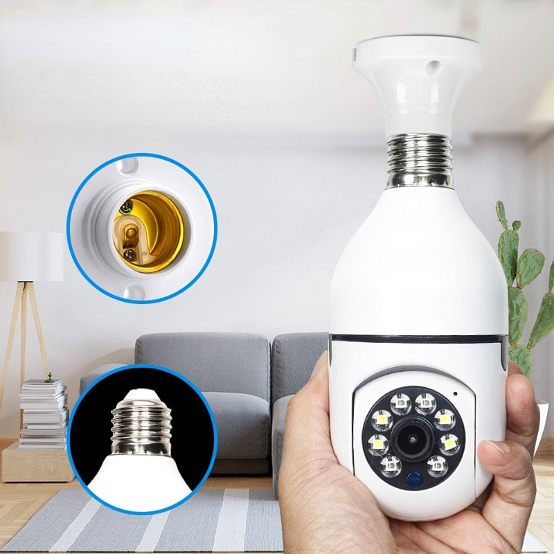 Câmera de Segurança Smart WiFi 1080P - Lâmpada LED HD para Residências