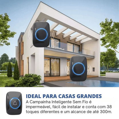Campainha Inteligente Sem Fio - Conexão Wi-Fi, Função de Vídeo e Intercomunicador