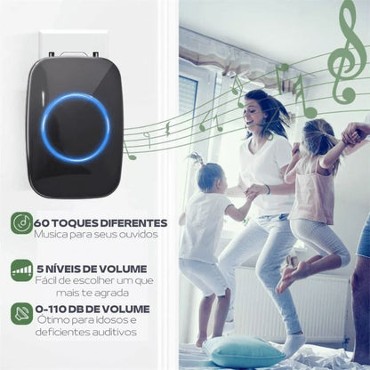 Campainha Inteligente Sem Fio - Conexão Wi-Fi, Função de Vídeo e Intercomunicador