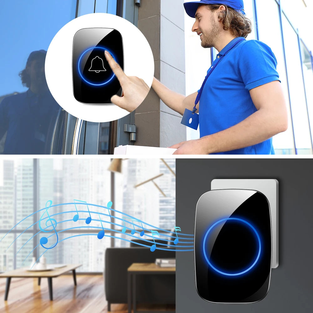 Campainha Inteligente Sem Fio - Conexão Wi-Fi, Função de Vídeo e Intercomunicador