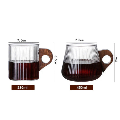 Caneca Canelada de Madeira - Design Elegante e Durável para Café e Chá