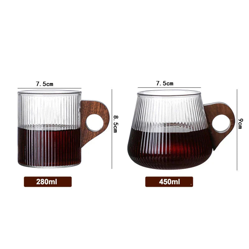 Caneca Canelada de Madeira - Design Elegante e Durável para Café e Chá