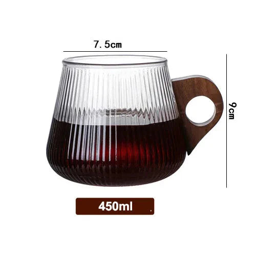Caneca Canelada de Madeira - Design Elegante e Durável para Café e Chá