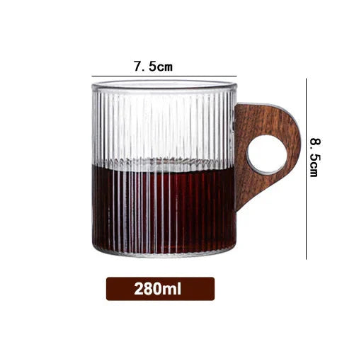 Caneca Canelada de Madeira - Design Elegante e Durável para Café e Chá
