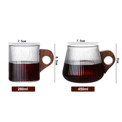 Caneca Canelada de Madeira - Design Elegante e Durável para Café e Chá
