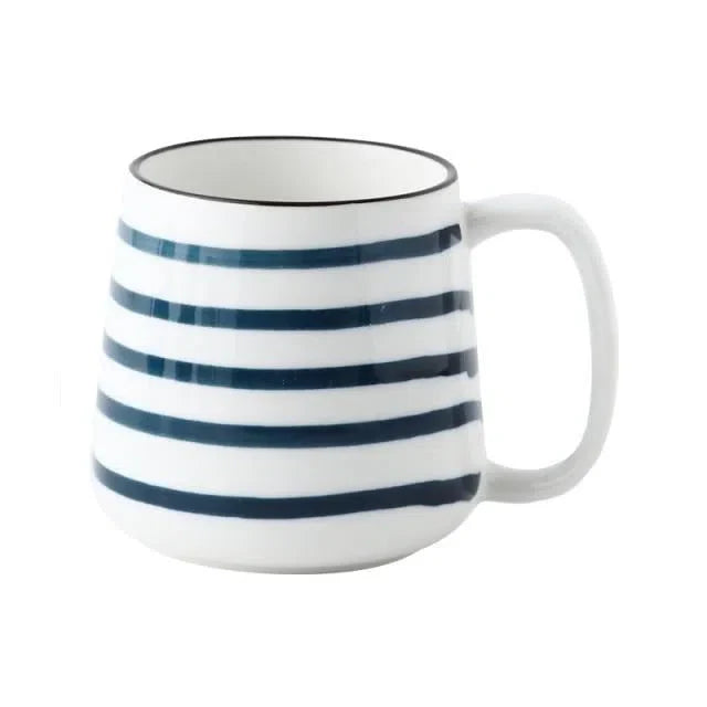 Caneca de Cerâmica Pintada à Mão Estilo Japonês - Capacidade de 500ml