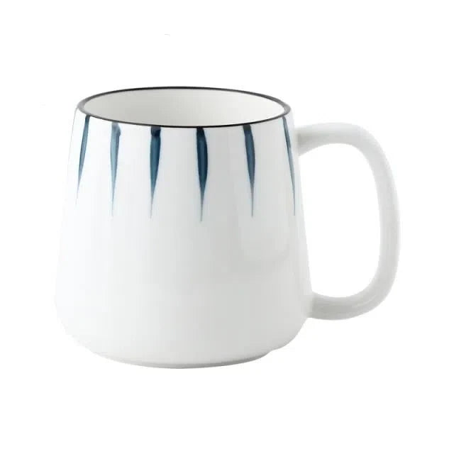 Caneca de Cerâmica Pintada à Mão Estilo Japonês - Capacidade de 500ml