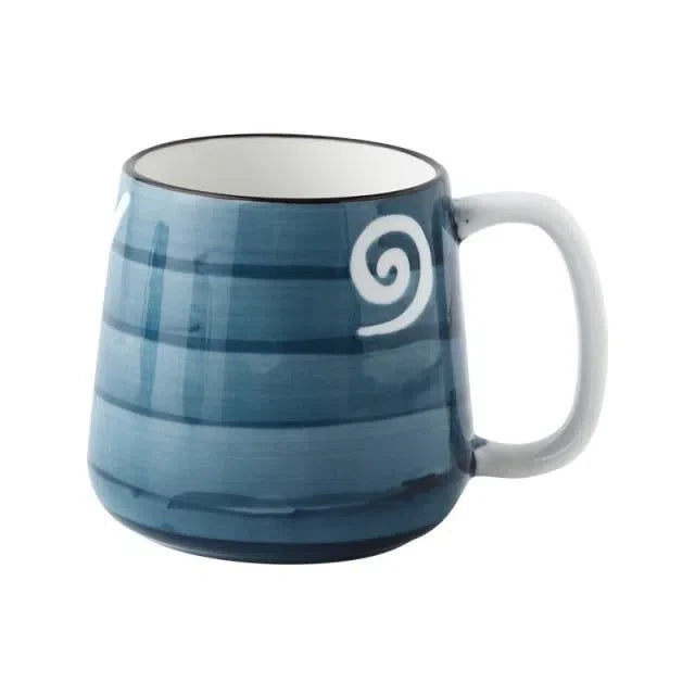 Caneca de Cerâmica Pintada à Mão Estilo Japonês - Capacidade de 500ml