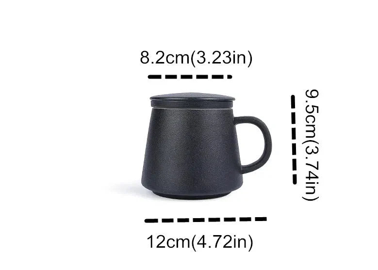 Caneca de Cerâmica com Filtro Infusor e Tampa - Ideal para Chás e Infusões