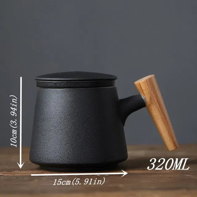 Caneca de Cerâmica com Filtro Infusor e Tampa - Ideal para Chás e Infusões
