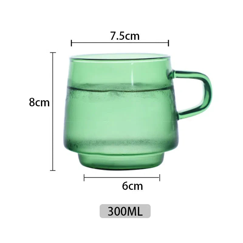 Caneca de Vidro Borossilicato 300 ml - Coleção Arco-Íris