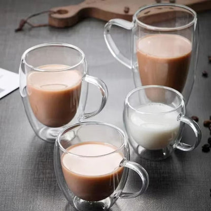 Caneca de Vidro com Parede Dupla para Café e Chá - Ideal para Cantinho do Café