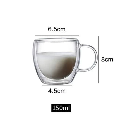 Caneca de Vidro com Parede Dupla para Café e Chá - Ideal para Cantinho do Café