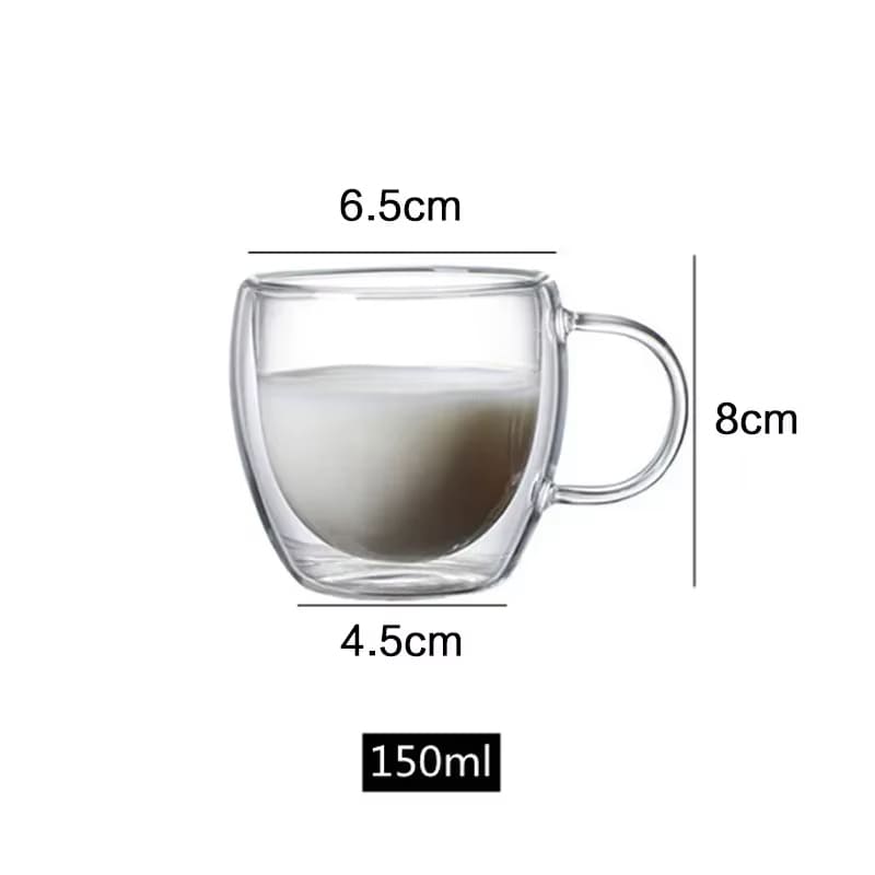 Caneca de Vidro com Parede Dupla para Café e Chá - Ideal para Cantinho do Café