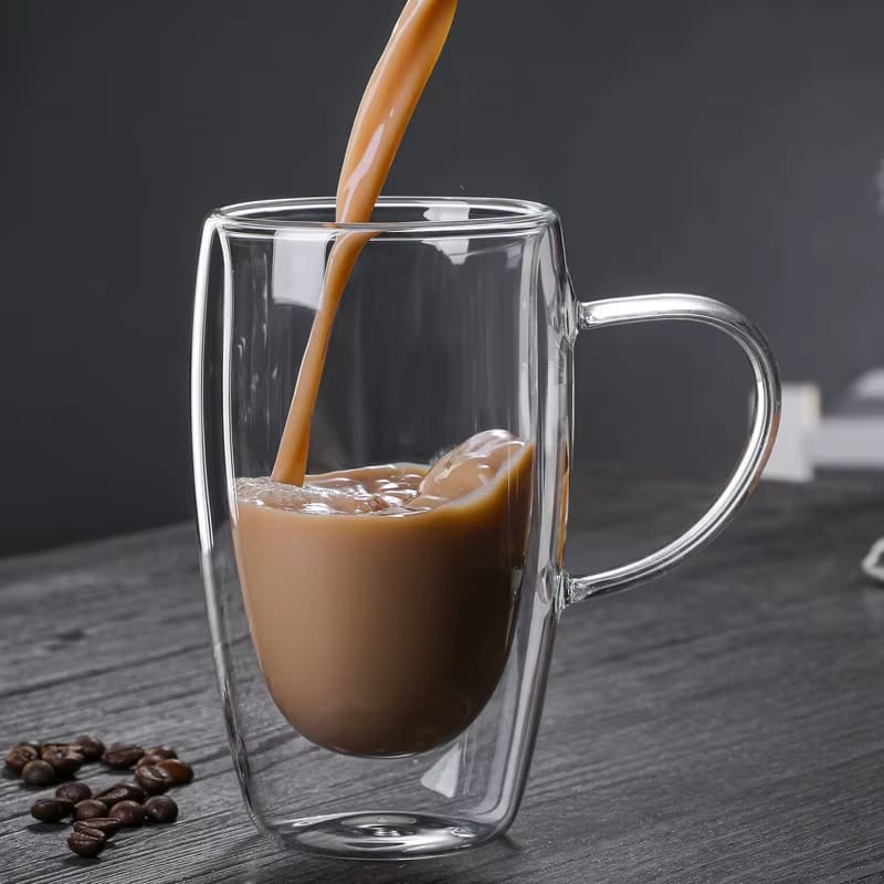 Caneca de Vidro com Parede Dupla para Café e Chá - Ideal para Cantinho do Café
