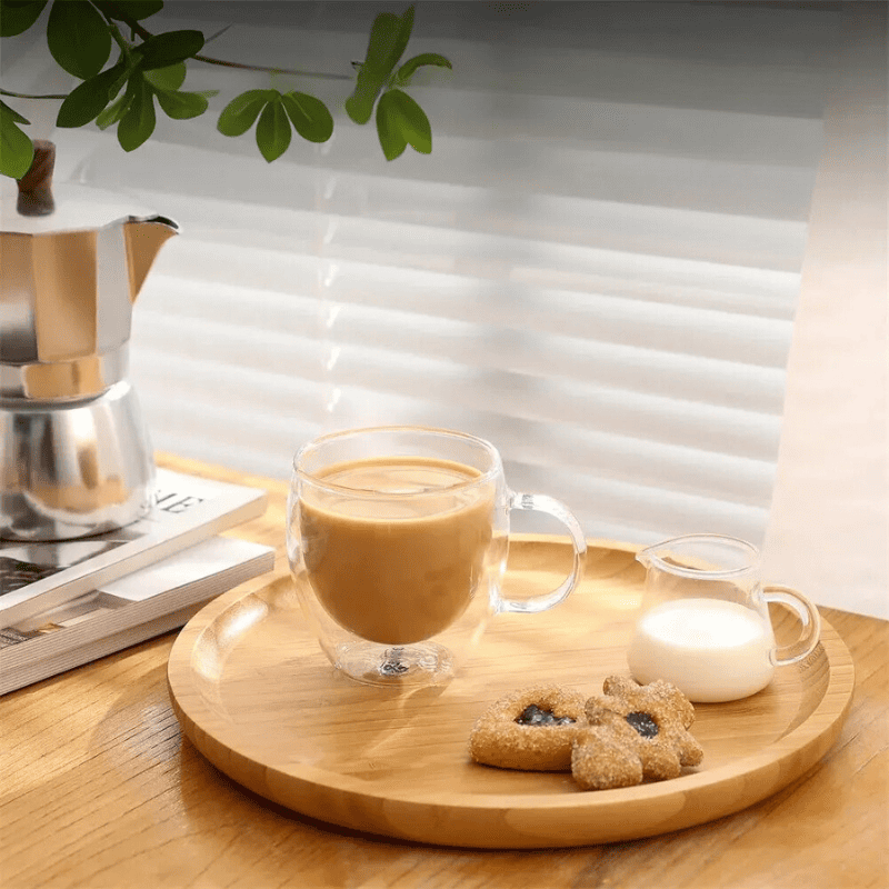 Caneca de Vidro com Parede Dupla para Café e Chá - Ideal para Cantinho do Café