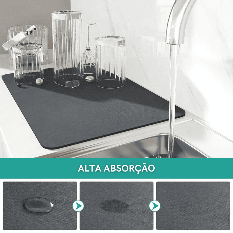 Cantinho do Café Tapete Absorvente Antiderrapante para Cozinha