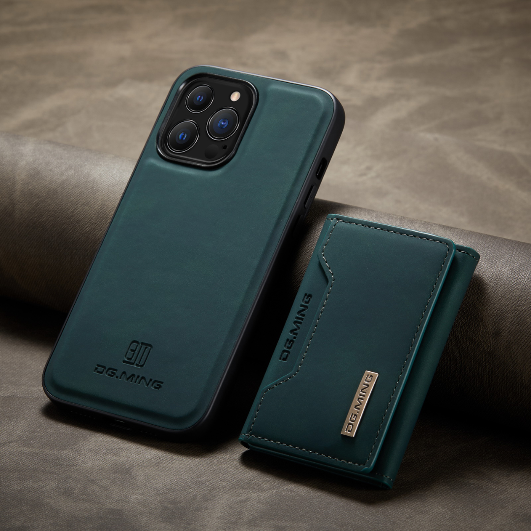 Capa Ultra Fina para iPhone de Couro com Carteira Magnética 2 em 1