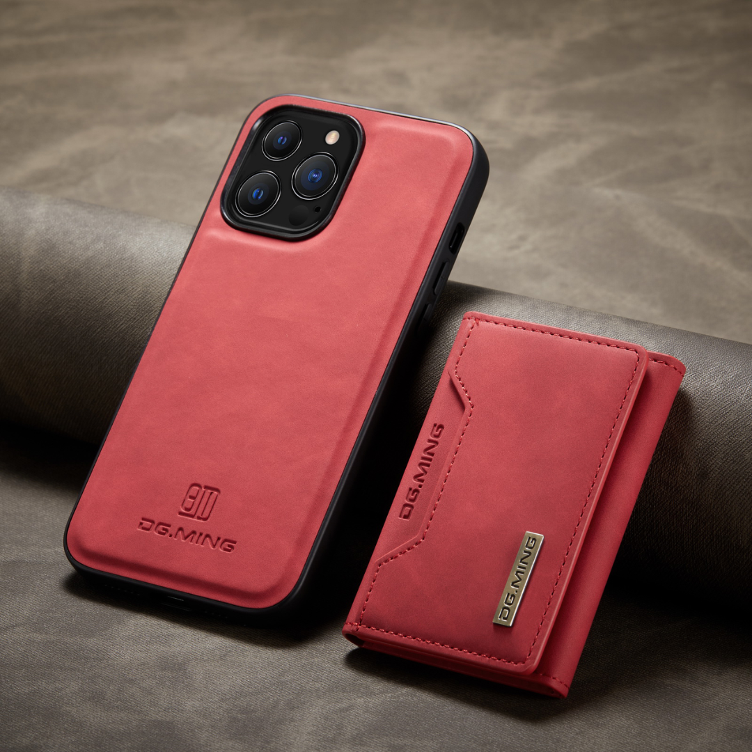 Capa Ultra Fina para iPhone de Couro com Carteira Magnética 2 em 1