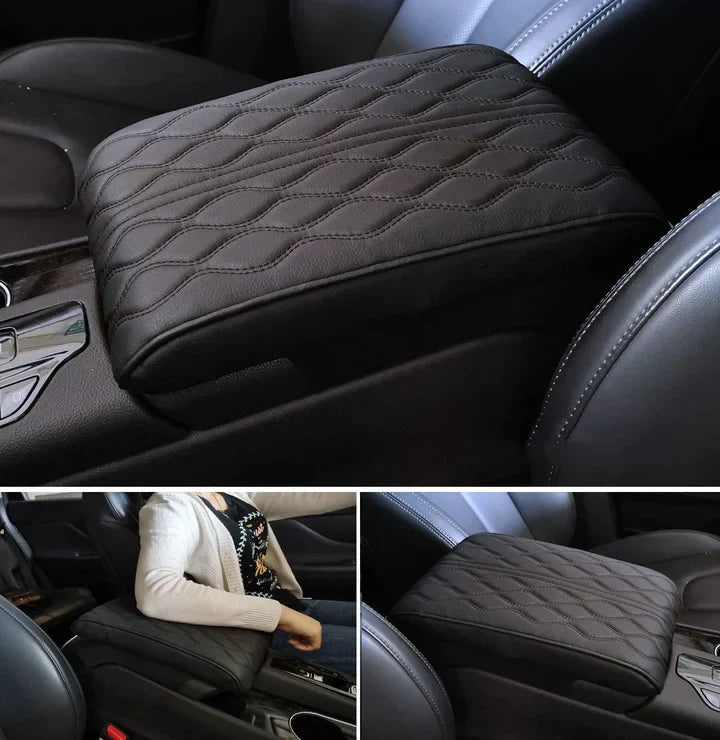 Capa de Couro para Apoio de Braço Automotivo - Acessório de Estilo e Conforto