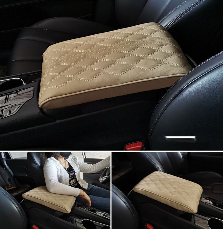 Capa de Couro para Apoio de Braço Automotivo - Acessório de Estilo e Conforto