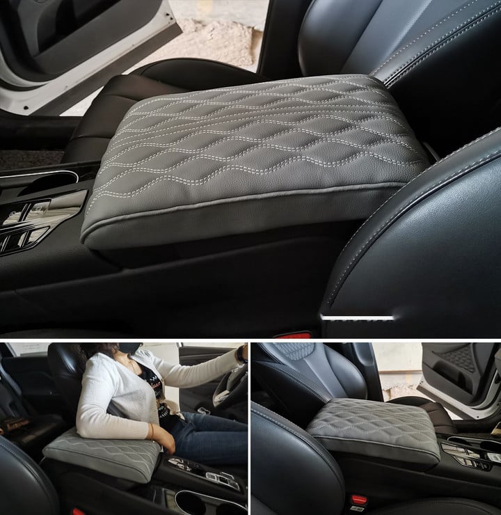 Capa de Couro para Apoio de Braço Automotivo - Acessório de Estilo e Conforto