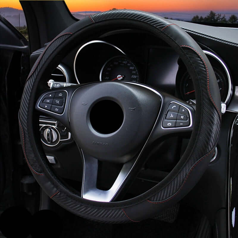 Capa de Volante Universal em Couro para Veículos - Acessório Automotivo