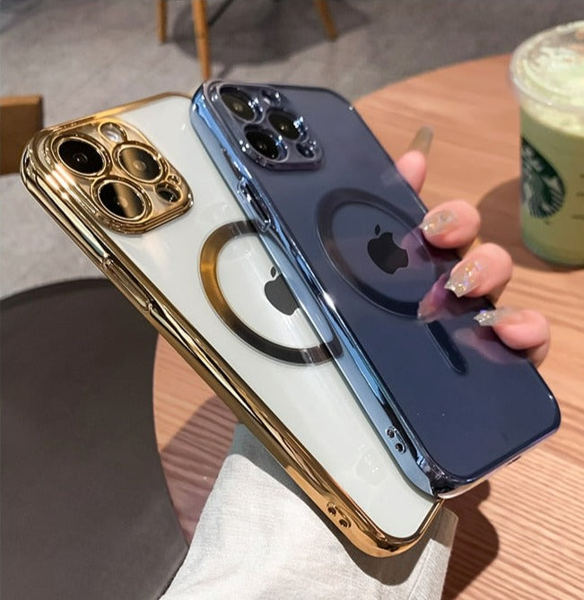 Capinha Transparente para iPhone com MagSafe - Luxo e Proteção