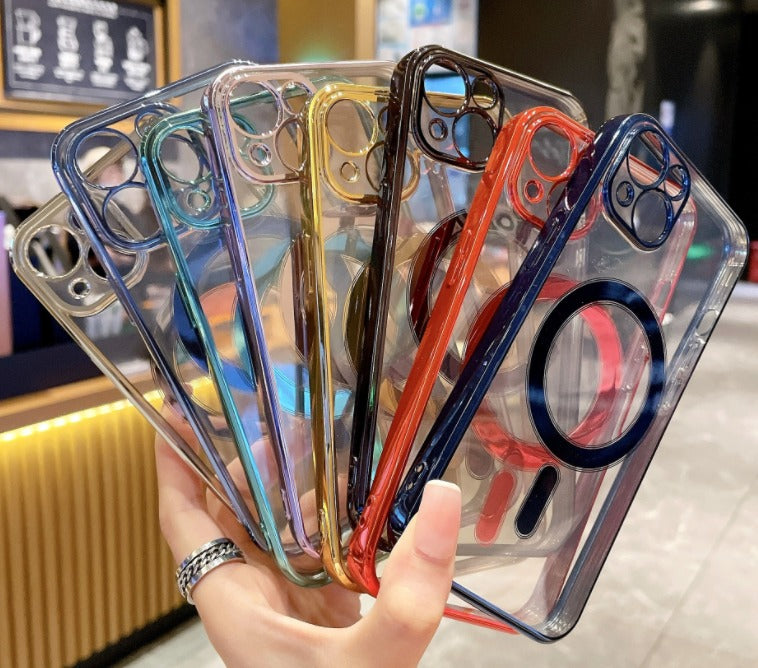 Capinha Transparente para iPhone com MagSafe - Luxo e Proteção