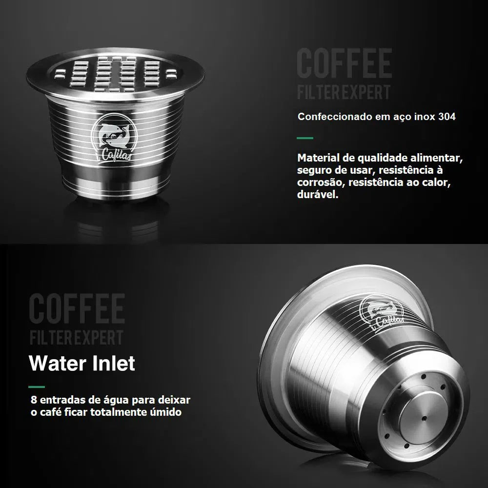 Cápsula Reutilizável de Aço Inoxidável para Nespresso