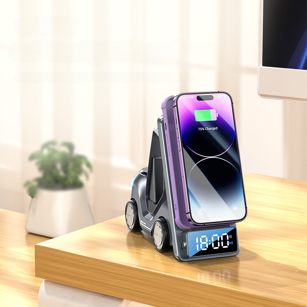 Carregador Indução Sem Fio para Carro - Compatível com iPhone, Samsung e Huawei