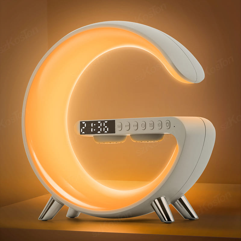 Carregador Indutivo para iPhone e Samsung com Despertador e Luminária Integrados