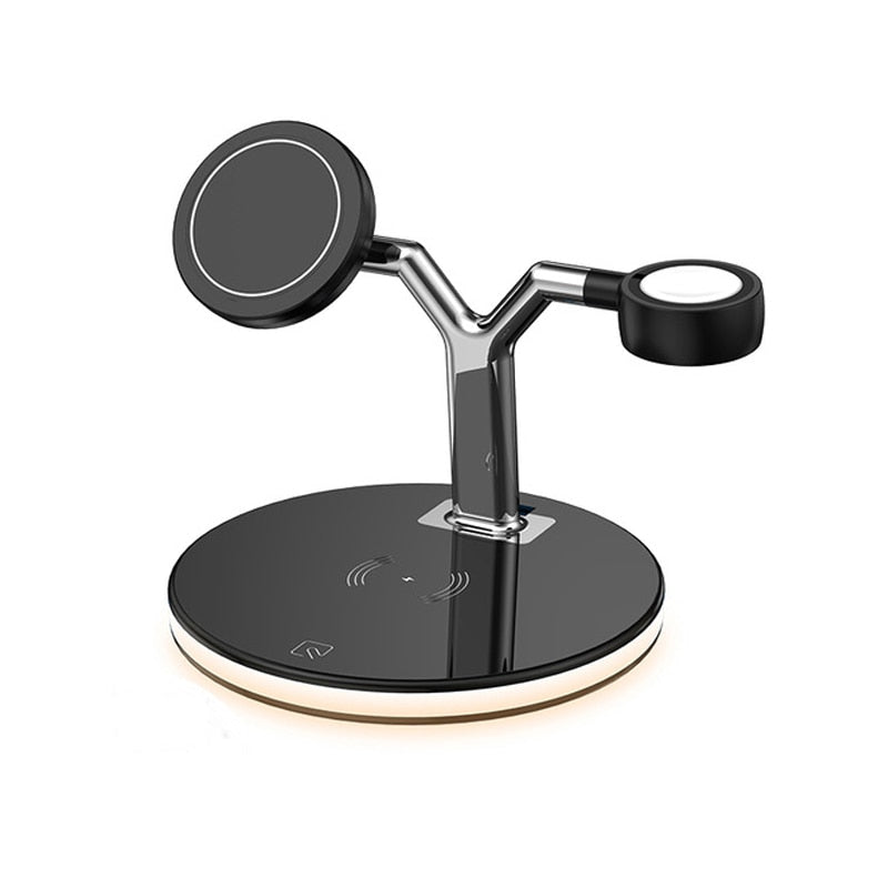 Carregador Magnético 3 em 1 para Apple com Luz LED