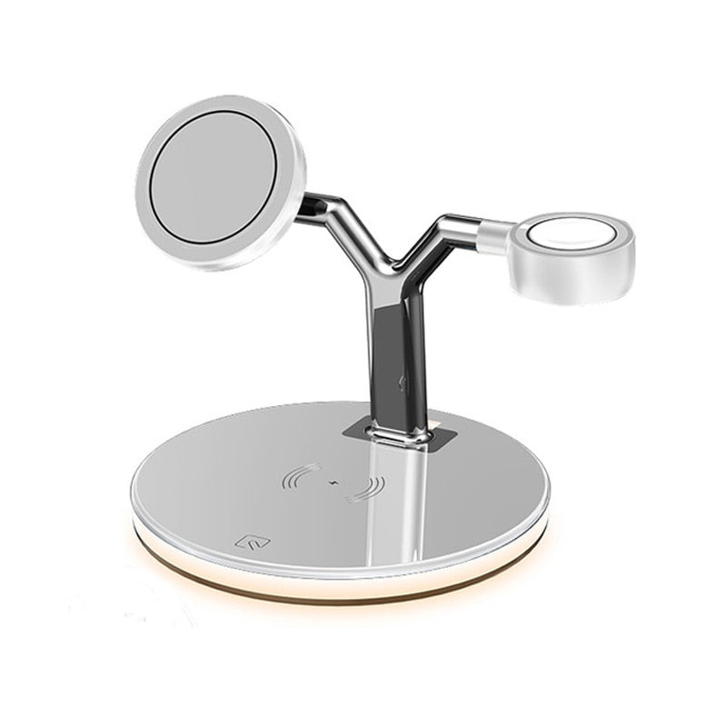 Carregador Magnético 3 em 1 para Apple com Luz LED