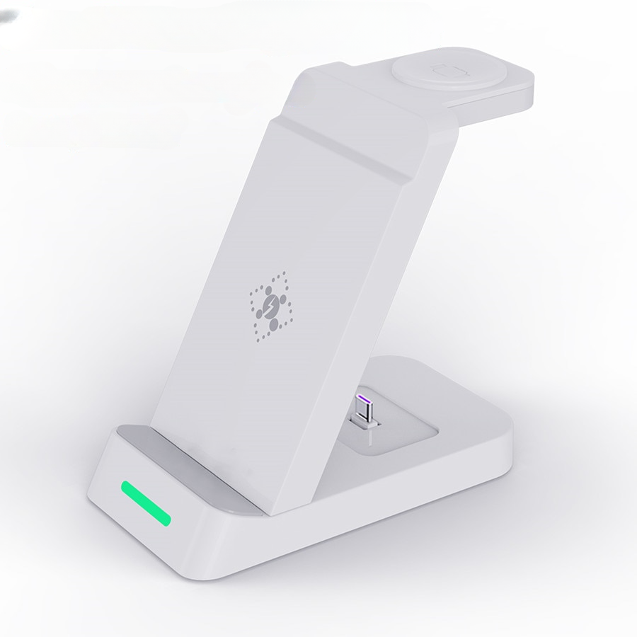 Carregador Sem Fio 3 em 1 para Dispositivos Samsung - Design Minimalista