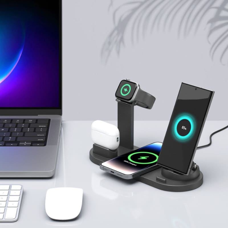 Carregador Sem Fio Multifuncional para iPhone e Samsung - Indução Rápida e Eficiente