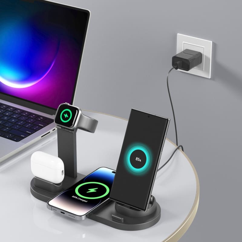 Carregador Sem Fio Multifuncional para iPhone e Samsung - Indução Rápida e Eficiente