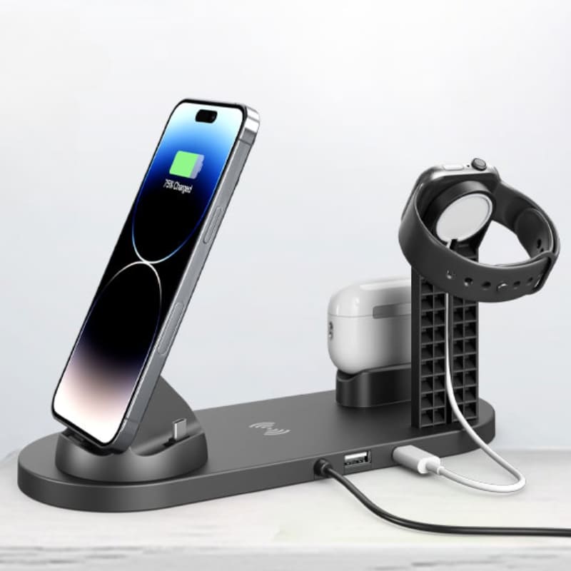Carregador Sem Fio Multifuncional para iPhone e Samsung - Indução Rápida e Eficiente