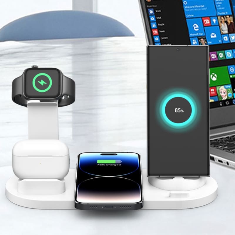 Carregador Sem Fio Multifuncional para iPhone e Samsung - Indução Rápida e Eficiente