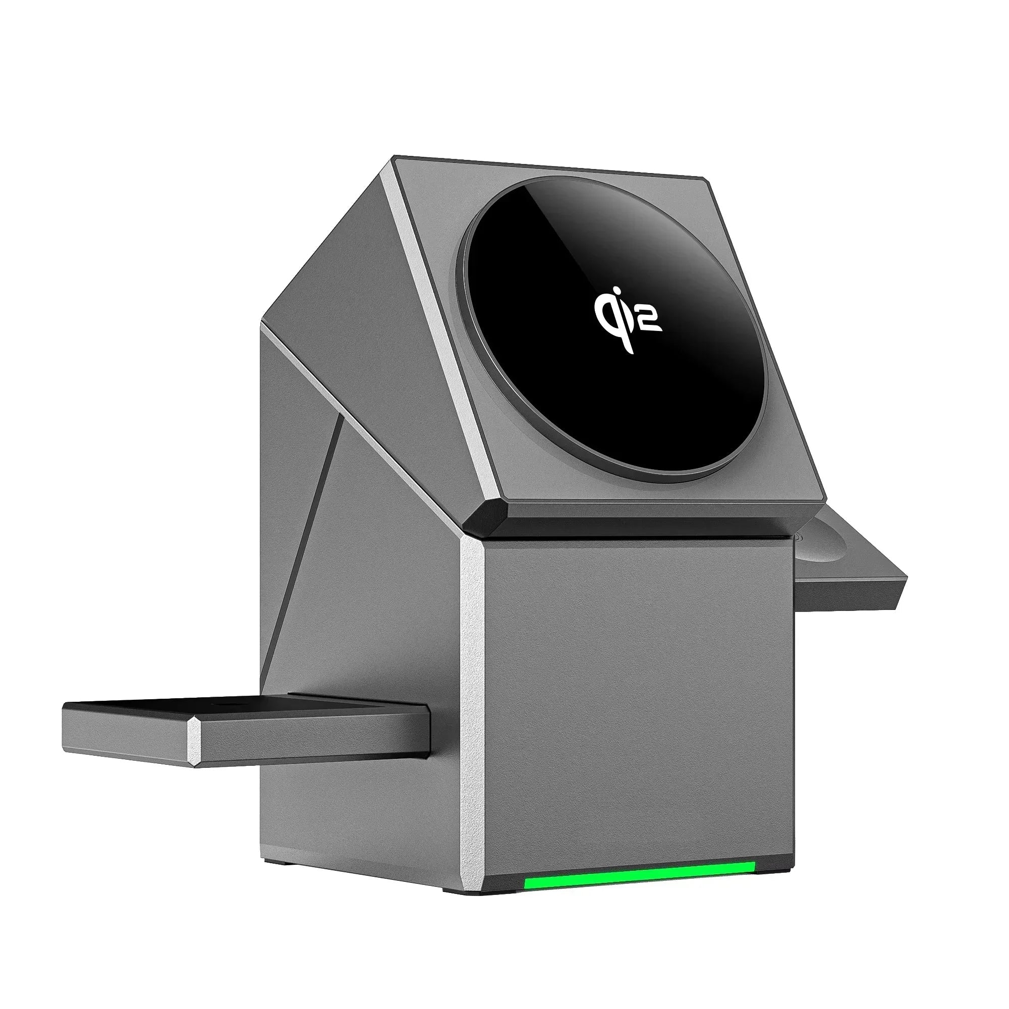 Carregador Sem Fio Qi2 3 em 1 com Base Rotativa Automática