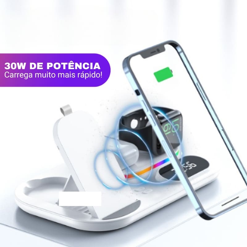 Carregador Sem Fio por Indução para iPhone, Samsung e Huawei